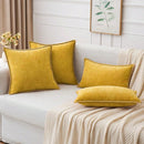 1 Peça Capa de Almofada Amarelo Mostarda (Sem Enchimento) Macia e Confortável, Amigável à Pele, Chenille Dupla Face, Fronha de Veludo Estilo Fazenda para Primavera/Verão, Capa de Almofada Decorativa Quadrada, Adequada para Sofá e Cama