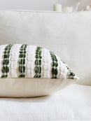 1 peça/2 peças Capa de Almofada Listrada 3D Grossa Verde Oliva (Inserto Não Incluído), Capa de Almofada de Chenille Boêmia e Fazenda, Fronha de Almofada em Cor Neutra, Adequada para Sofá, Cama, Quarto, Sala de Jantar, Festa, Decoração, Todas as Estações