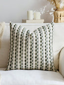 1 peça/2 peças Capa de Almofada Listrada 3D Grossa Verde Oliva (Inserto Não Incluído), Capa de Almofada de Chenille Boêmia e Fazenda, Fronha de Almofada em Cor Neutra, Adequada para Sofá, Cama, Quarto, Sala de Jantar, Festa, Decoração, Todas as Estações