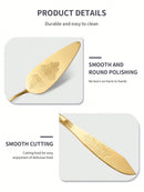 2 Peças Conjunto de Faca de Bolo e Espátula em Aço Inoxidável com Estampa Floral, Adequado para Bolos de Casamento e Aniversário, Faca de Pão, Pá de Pizza, Materiais Escolares