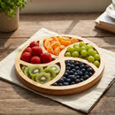 Vendedor IndicadoBandeja Petisqueira de Bambu Redonda 25cm com 5 Divisórias Perfeita para Servir Frios, Petiscos e Frutas