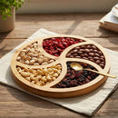 Vendedor IndicadoBandeja Petisqueira de Bambu Redonda 25cm com 5 Divisórias Perfeita para Servir Frios, Petiscos e Frutas
