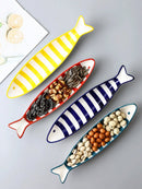 Cirelle 1 Peça Prato de Cerâmica para Temperos em Formato de Peixe, Prato para Molho de Soja, Prato para Sushi, Prato para Bolinhos em Formato de Peixe