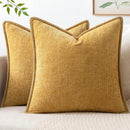 1 Peça Capa de Almofada Amarelo Mostarda (Sem Enchimento) Macia e Confortável, Amigável à Pele, Chenille Dupla Face, Fronha de Veludo Estilo Fazenda para Primavera/Verão, Capa de Almofada Decorativa Quadrada, Adequada para Sofá e Cama