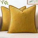 1 Peça Capa de Almofada Amarelo Mostarda (Sem Enchimento) Macia e Confortável, Amigável à Pele, Chenille Dupla Face, Fronha de Veludo Estilo Fazenda para Primavera/Verão, Capa de Almofada Decorativa Quadrada, Adequada para Sofá e Cama