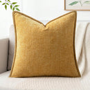 1 Peça Capa de Almofada Amarelo Mostarda (Sem Enchimento) Macia e Confortável, Amigável à Pele, Chenille Dupla Face, Fronha de Veludo Estilo Fazenda para Primavera/Verão, Capa de Almofada Decorativa Quadrada, Adequada para Sofá e Cama