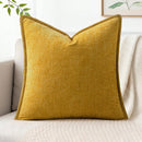 1 Peça Capa de Almofada Amarelo Mostarda (Sem Enchimento) Macia e Confortável, Amigável à Pele, Chenille Dupla Face, Fronha de Veludo Estilo Fazenda para Primavera/Verão, Capa de Almofada Decorativa Quadrada, Adequada para Sofá e Cama