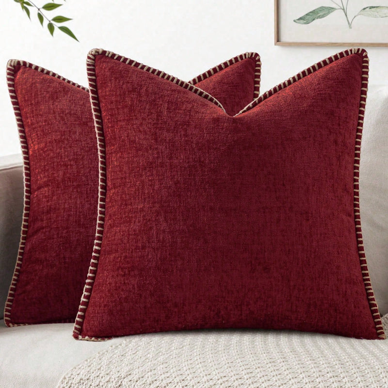1 Peça Capa de Almofada Amarelo Mostarda (Sem Enchimento) Macia e Confortável, Amigável à Pele, Chenille Dupla Face, Fronha de Veludo Estilo Fazenda para Primavera/Verão, Capa de Almofada Decorativa Quadrada, Adequada para Sofá e Cama