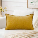 1 Peça Capa de Almofada Amarelo Mostarda (Sem Enchimento) Macia e Confortável, Amigável à Pele, Chenille Dupla Face, Fronha de Veludo Estilo Fazenda para Primavera/Verão, Capa de Almofada Decorativa Quadrada, Adequada para Sofá e Cama