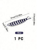 Cirelle 1 Peça Prato de Cerâmica para Temperos em Formato de Peixe, Prato para Molho de Soja, Prato para Sushi, Prato para Bolinhos em Formato de Peixe
