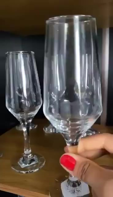 Jogo 12 / 06 Taça Vidro Cristalino Buffet 186ML Champanhe Espumante Vinho Branco Bar Restaurante