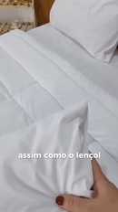 Roupa Cama Hotel Lençol para Hotelaria com Edredom Linha Profissional 200 Fios Branco Casal Solteiro