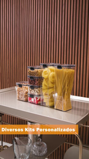 Kit Potes Herméticos Porta Mantimentos Organizador de Cozinha Transparente Com Trava BPA Free