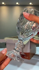 Jogo Taça Diamante Copo Vidro Transparente Bico De Jaca 412ml