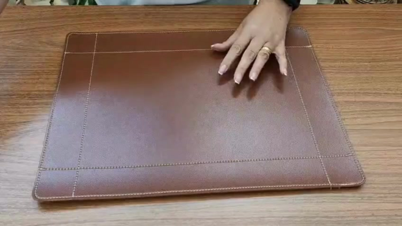 Jogo Americano Couro Sintético Caramelo Kit 2/4/6 Impermeável Fácil Limpeza Decoração Mesa Posta