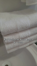 Kit 5 Toalha de Rosto Branca Grossa Grande 46x80 cm 100% Algodão Felpuda M. Tereza Hotel Pousada Spa
