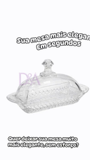 Manteigueira De Vidro Premium Com Tampa Porta Manteiga Elegante E Resistente