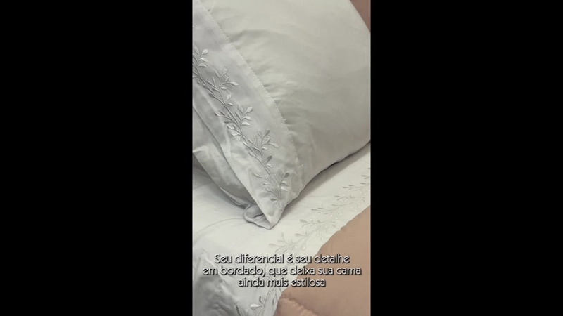 Jogo de Cama 4 Peças Lençol Sobrelençol Fronhas 300 Fios Casal Queen King Delicatta Detalhe Bordado