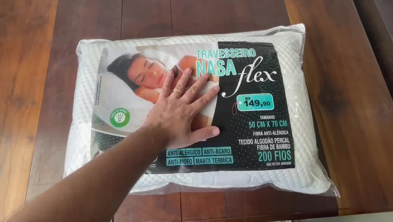 Travesseiro Travisseiro Nasa Flex Alto Suporte Medio Comfort Antialergico Original