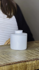 Manteigueira Francesa Porcelana Branca Premium