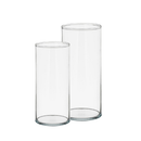 Kit vaso tubo de vidro cilíndrico decorativo 21 e 18cm arranjo flores decoração