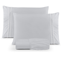 Jogo de Lençol Casal 3 Peças 300 Fios Ultra Macio Roupa de Cama Casal Padrão