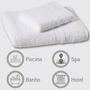 Kit 10 Toalhas 5 Banho e 5 Rosto Modelo Anna - Branca Padrão Hotel Macia Spa Pousadas Airbnb Hostel