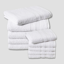 Kit 10 Toalhas 5 Banho e 5 Rosto Modelo Anna - Branca Padrão Hotel Macia Spa Pousadas Airbnb Hostel