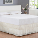 Saia para Cama Box Queen Perolla com Elástico e Bordado Ultrassônico