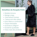 Roupão Pollo Appel Microfibra Extra Macio Toque Suave Masculino 100% Poliéster Roupão de Banho