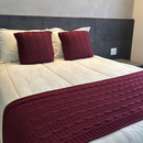 Kit Peseira Cama Casal Queen King Manta de Tricot + 2 Capas de Almofada Para Cama Sofá Decoração FI