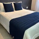 Kit Peseira Cama Casal Queen King Manta de Tricot + 2 Capas de Almofada Para Cama Sofá Decoração FI