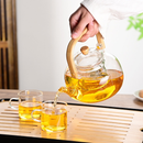Chaleira Vidro Borossilicato com Alça de Bambu 1000ml