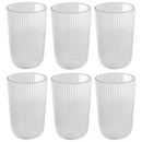 Conjunto com 6 Unidades de Copo Canelado Versalhes de Vidro 460ml