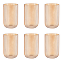 Conjunto com 6 Unidades de Copo Canelado Versalhes de Vidro 460ml