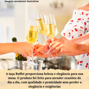 Jogo 12 / 06 Taça Vidro Cristalino Buffet 186ML Champanhe Espumante Vinho Branco Bar Restaurante