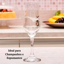 Jogo 12 / 06 Taça Vidro Cristalino Buffet 186ML Champanhe Espumante Vinho Branco Bar Restaurante