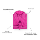 Roupão de Banho Flannel Lady Appel Microfibra Adulto Feminino Toque Aveludado Extra Maciez 260g/m²