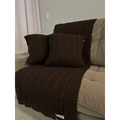 Kit Peseira Cama Casal Queen King Manta de Tricot + 2 Capas de Almofada Para Cama Sofá Decoração FI