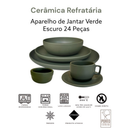 Aparelho de Jantar Verde Escuro Rústico Cerâmica 24-36 Peças