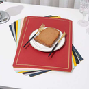 Jogo 6pec Americano Material COURO ORIGINAL Impermeável E à Prova De Manchas Para Mesa De Jantar
