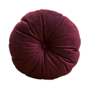 Almofada Redonda Com Botão e Zíper Tecido Suede Liso 40x40cm