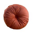 Almofada Redonda Com Botão e Zíper Tecido Suede Liso 40x40cm