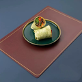Jogo 6pec Americano Material COURO ORIGINAL Impermeável E à Prova De Manchas Para Mesa De Jantar