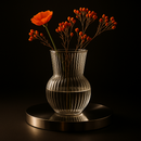 Vaso Decorativo de Vidro Arredondado 17cm Transparente Sala Mesa Flores