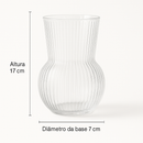 Vaso Decorativo de Vidro Arredondado 17cm Transparente Sala Mesa Flores