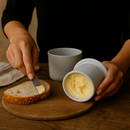 Manteigueira Francesa Porcelana Branca Premium