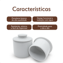 Manteigueira Francesa Porcelana Branca Premium