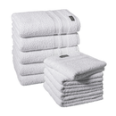 Kit 10 Toalhas 5 Banho e 5 Rosto Modelo Anna - Branca Padrão Hotel Macia Spa Pousadas Airbnb Hostel