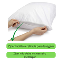 Kit 6 Capas de Travesseiro Antiácaro Impermeável Antialérgico Percal 180 Fios com Zíper